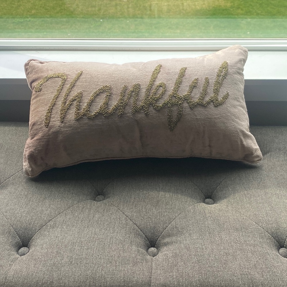 Rose gold velvet pillow